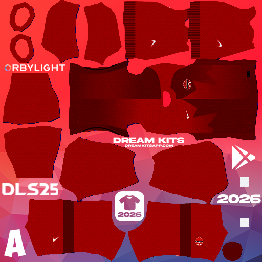 Kit Home Canadá 2026 Dream League Soccer / DLS 2026 512x512 PNG