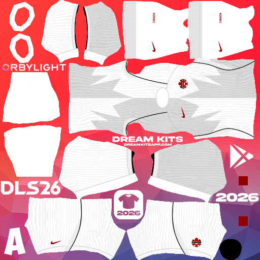 Kit / Équipement Troisième Canadá 2026 Dream League Soccer / DLS 2026 512x512 PNG
