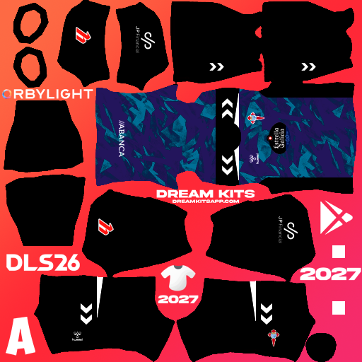 Kit / Uniforme Portero Local Celta de Vigo 2026-2027 Dream League Soccer / DLS 2026 512x512 PNG