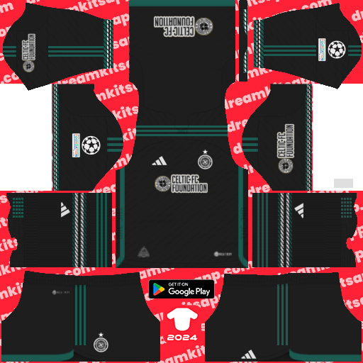 Kit / Uniforme Visitante Celtic FC 2023-2024 Dream League Soccer 2019 / FTS