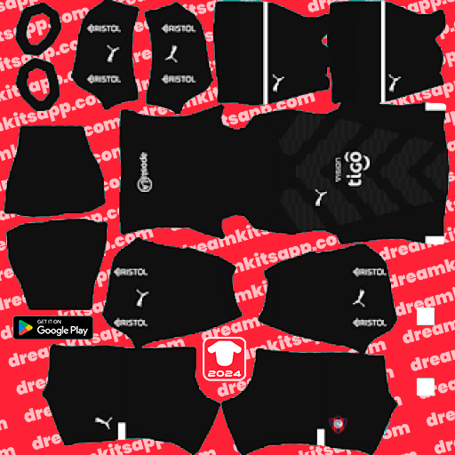 Kit / Uniforme POR Visitante Cerro Porteño 2023 Dream League Soccer 2025