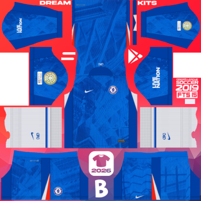 Kit Home Chelsea 2025 Dream League Soccer 2019 DLS / FTS