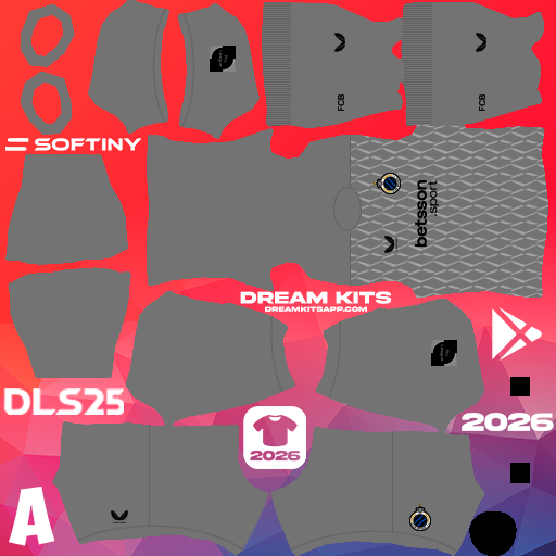 Kit Goalkeeper Third Club Brugge KV 2025-2026 Dream League Soccer / DLS 2026 512x512 PNG