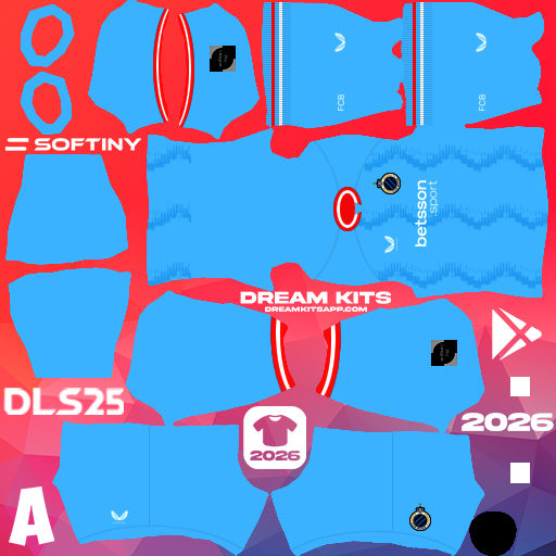 Kit Third Club Brugge KV 2025-2026 Dream League Soccer / DLS 2026 512x512 PNG