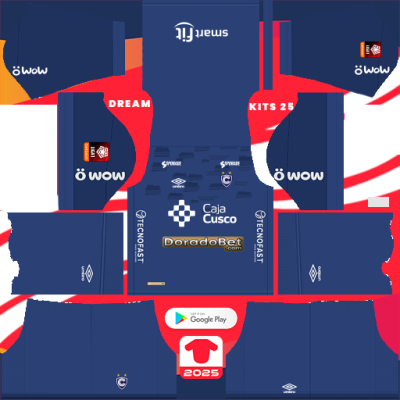 Kit / Uniforme Visita Club Cienciano 2025 Dream League Soccer 2019 DLS / FTS