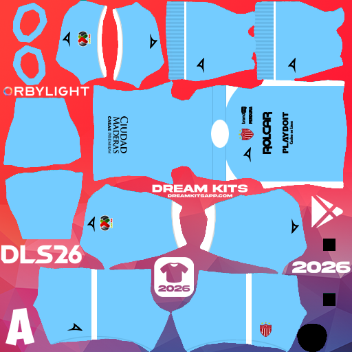 Kit / Équipement Gardien de but Extérieur Club Necaxa 2025-2026 Dream League Soccer / DLS 2026 512x512 PNG