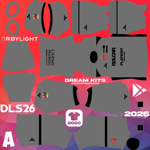 Kit / Équipement Gardien de but Troisième Club Necaxa 2025-2026 Dream League Soccer / DLS 2026 512x512 PNG