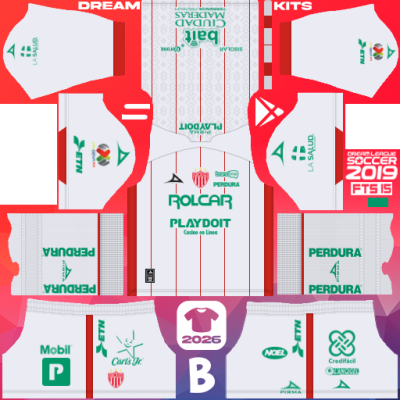 Kit / Uniforme Local Club Necaxa 2025-2026 Dream League Soccer 2019 DLS / FTS
