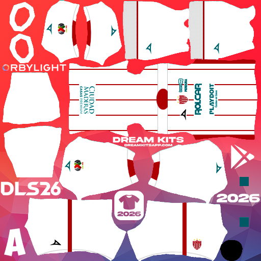 Kit / Équipement Domicile Club Necaxa 2025-2026 Dream League Soccer / DLS 2026 512x512 PNG