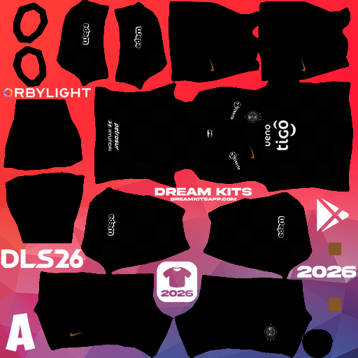 Kit / Uniforme Visita Club Olimpia 2026 Dream League Soccer / DLS 2026 512x512 PNG
