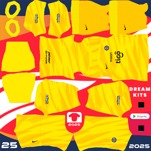 Kit / Uniforme POR Visitante Club Olimpia 2024 Dream League Soccer 2024