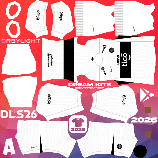 Kit / Uniforme Local Club Olimpia 2026 Dream League Soccer / DLS 2026 512x512 PNG