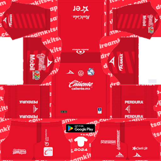 Kit / Uniforme POR Visitante Club Puebla 2023-2024 Dream League Soccer 2019 / FTS