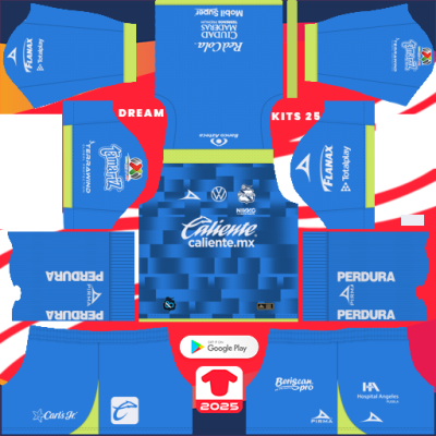 Club Puebla GK Home kit 2024-2025 Dream League Soccer 2019 / FTS