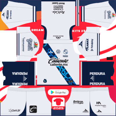 Club Puebla Home kit 2024-2025 Dream League Soccer 2019 / FTS