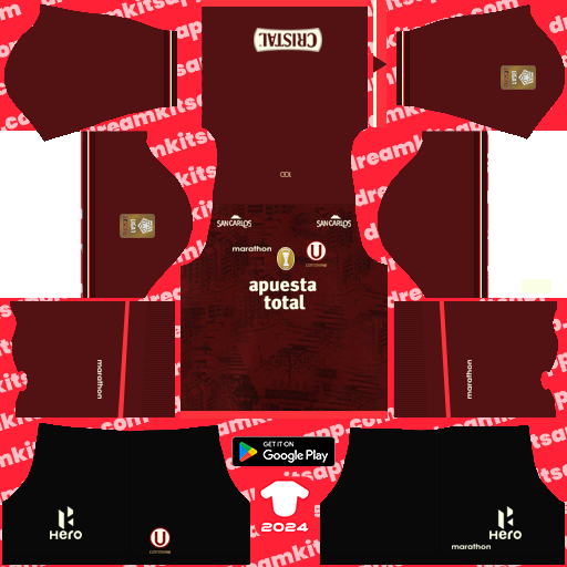 Club Universitario Away kit 2024 Dream League Soccer 2019 / FTS