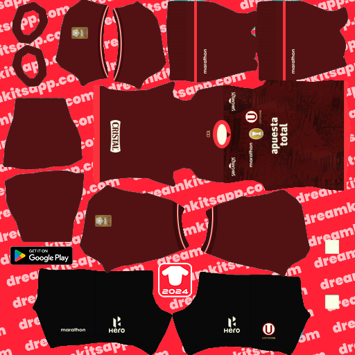 Kit / Uniforme Visitante Club Universitario 2024 Dream League Soccer 2025