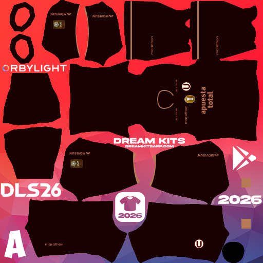 Kit / Equipamento Visitante Club Universitario 2026 Dream League Soccer / DLS 2026 512x512 PNG