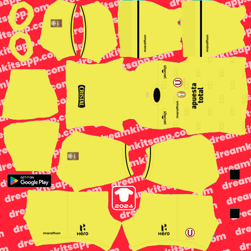 Kit / Uniforme POR Visitante Club Universitario 2024 Dream League Soccer 2025