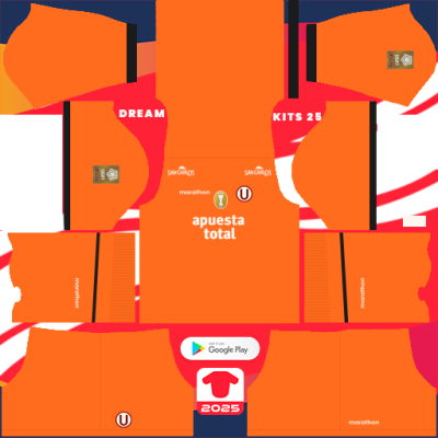 Kit GK Away Club Universitario 2025 Dream League Soccer 2019 / FTS