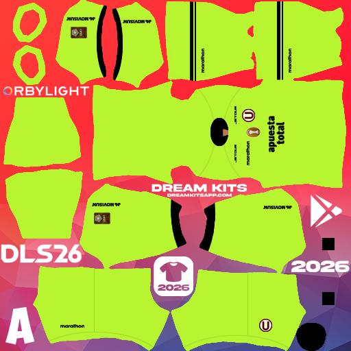 Kit / Equipamento Goleiro Visitante Club Universitario 2026 Dream League Soccer / DLS 2026 512x512 PNG