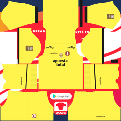 Kit GK Third Club Universitario 2025 Dream League Soccer 2019 / FTS