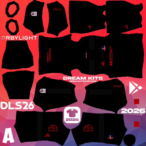 Kit / Uniforme Visita Colo Colo 2026 Dream League Soccer / DLS 2026 512x512 PNG