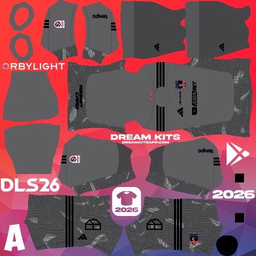 Kit / Uniforme Portero Visita Colo Colo 2026 Dream League Soccer / DLS 2026 512x512 PNG