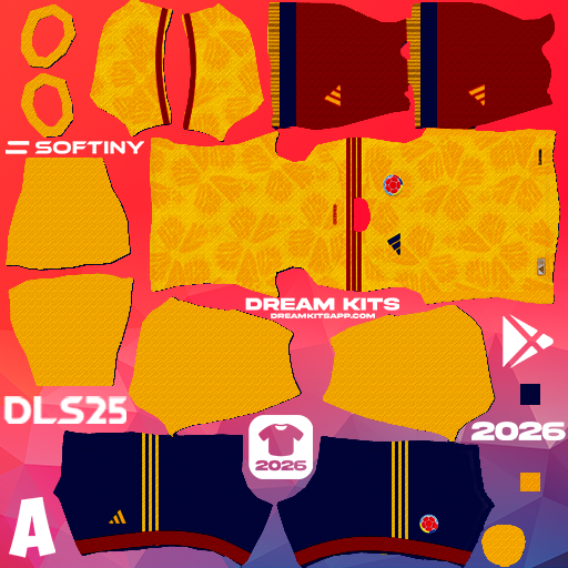 Kit Home Colombia 2026 Dream League Soccer / DLS 2025 512x512 PNG
