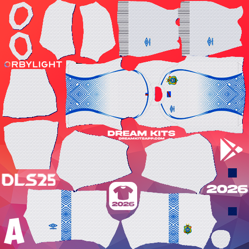 Kit / Equipamento Visitante Congo 2026 Dream League Soccer / DLS 2026 512x512 PNG