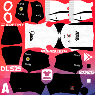 Kit Home Corinthians 2025 Dream League Soccer / DLS 2025