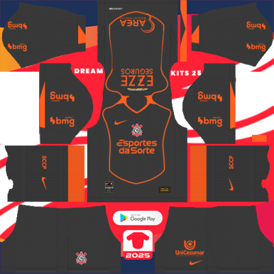 Kit / Équipement Troisième Corinthians 2025 Dream League Soccer 2019 / FTS