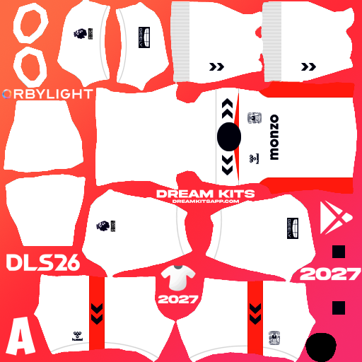 Kit / Uniforme Visita Coventry City 2026-2027 Dream League Soccer / DLS 2026 512x512 PNG