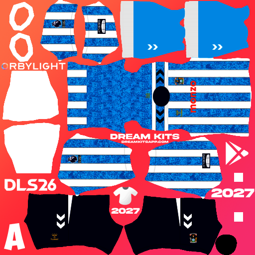Kit / Uniforme Local Coventry City 2026-2027 Dream League Soccer / DLS 2026 512x512 PNG