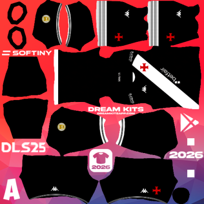 Kit Home CR Vasco da Gama 2025 Dream League Soccer / DLS 2025