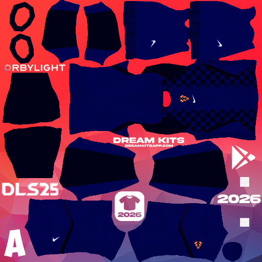 Kit / Uniforme Visita Croatia 2026 Dream League Soccer / DLS 2026 512x512 PNG