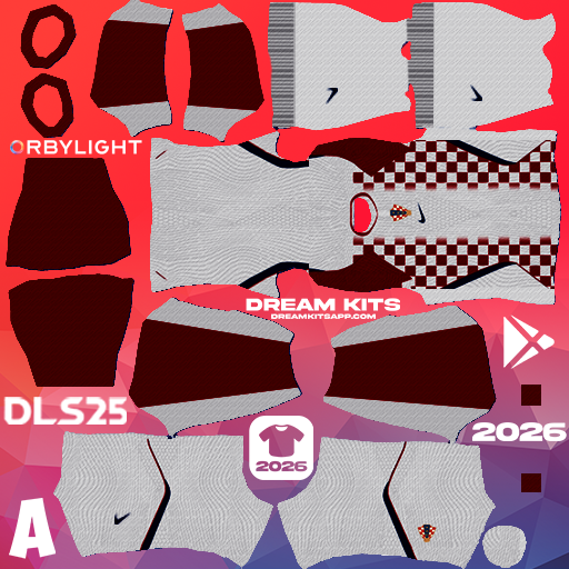 Kit / Uniforme Local Croatia 2026 Dream League Soccer / DLS 2026 512x512 PNG