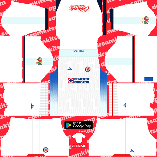 Kit / Uniforme Visitante Cruz Azul 2023-2024 Dream League Soccer 2019 / FTS