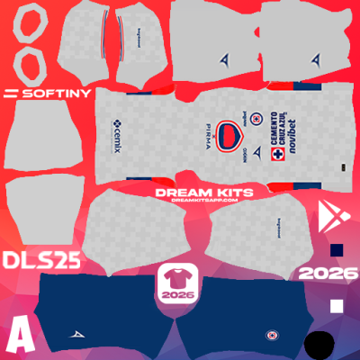 Kit Away Cruz Azul 2025-2026 Dream League Soccer / DLS 2025