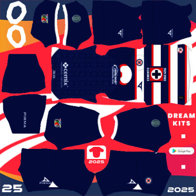 Cruz Azul GK Home kit 2024-2025 Dream League Soccer 2024