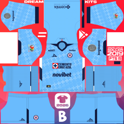 Kit GK Home Cruz Azul 2025-2026 Dream League Soccer 2019 DLS / FTS