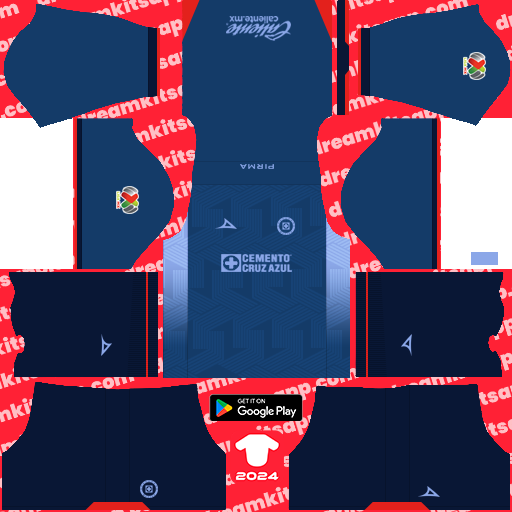 Kit / Uniforme Tercero Cruz Azul 2023-2024 Dream League Soccer 2019 / FTS