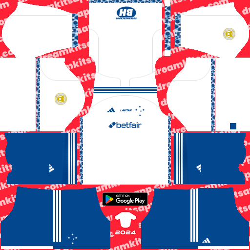 Cruzeiro Esporte Clube Away kit 2024 Dream League Soccer 2019 / FTS