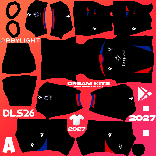 Kit / Equipamento Visitante Crystal Palace 2026-2027 Dream League Soccer / DLS 2026 512x512 PNG