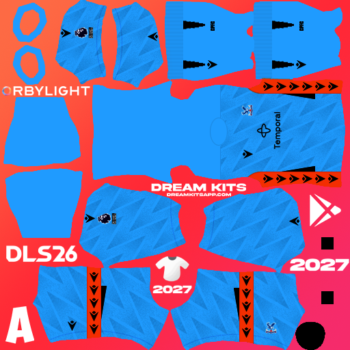 Kit / Equipamento Goleiro Terceiro Crystal Palace 2026-2027 Dream League Soccer / DLS 2026 512x512 PNG