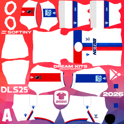 Kit / Equipamento Terceiro Crystal Palace 2025-2026 Dream League Soccer / DLS 2025