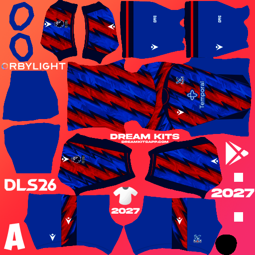 Kit / Equipamento Terceiro Crystal Palace 2026-2027 Dream League Soccer / DLS 2026 512x512 PNG