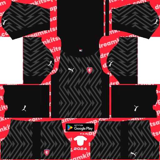 Kit / Uniforme POR Visitante Czechia 2024 Dream League Soccer 2019 / FTS