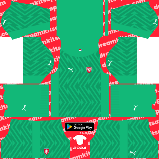 Kit / Uniforme POR Tercero Czechia 2024 Dream League Soccer 2019 / FTS