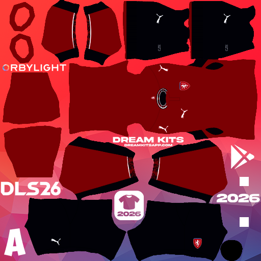 Kit / Équipement Domicile Czechia 2026 Dream League Soccer / DLS 2026 512x512 PNG